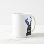 Jackalope mit den blauen Geweihen Kaffeetasse (VorderseiteRechts)