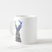 Jackalope mit den blauen Geweihen Kaffeetasse (Vorderseite Links)