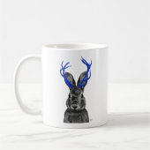 Jackalope mit den blauen Geweihen Kaffeetasse (Links)