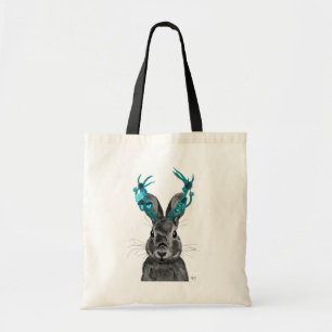 Jackalope mit den Türkis-Geweihen Tragetasche