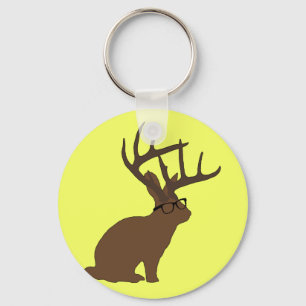jackalope mit Glas-Schlüsselanhänger Schlüsselanhänger
