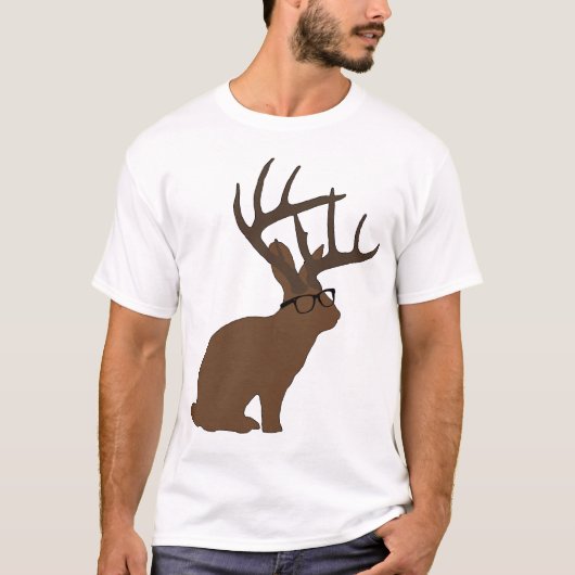 jackalope mit Gläsern T-Shirt (Vorderseite)