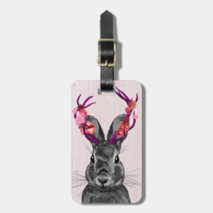 Jackalope mit rosa Antler 2 Gepäckanhänger