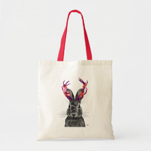 Jackalope mit rosa Antler 2 Tragetasche