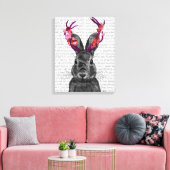 Jackalope mit rosa Antler Leinwanddruck (Insitu (Wohnzimmer))