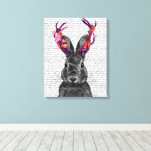 Jackalope mit rosa Antler Leinwanddruck (Insitu (Holzboden))