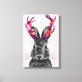 Jackalope mit rosa Antler Leinwanddruck (Vorderseite)