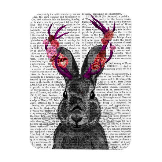 Jackalope mit rosa Antler Magnet (Vertikal)