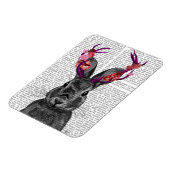 Jackalope mit rosa Antler Magnet (Linke Seite)