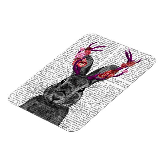 Jackalope mit rosa Antler Magnet (Linke Seite)