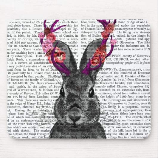 Jackalope mit rosa Antler Mousepad (Vorne)