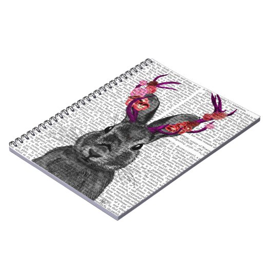 Jackalope mit rosa Antler Notizblock (Linke Seite)