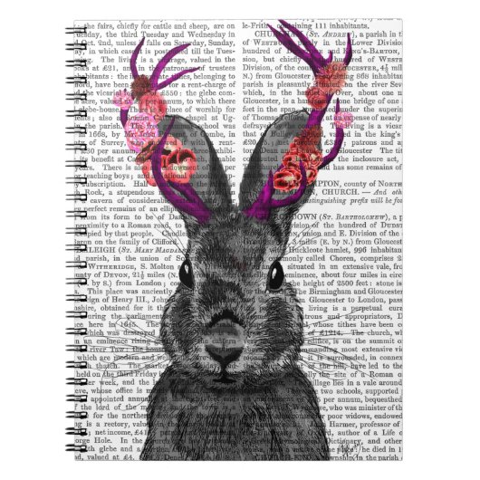 Jackalope mit rosa Antler Notizblock (Vorderseite)
