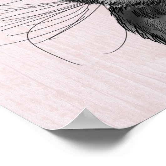 Jackalope mit rosa Antler Poster (Ecke)