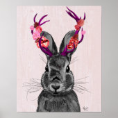 Jackalope mit rosa Antler Poster (Vorne)