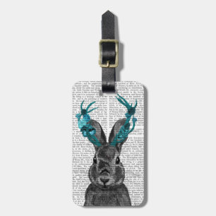 Jackalope mit türkisfarbenen Antlers Gepäckanhänger