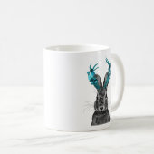 Jackalope mit türkisfarbenen Antlers Kaffeetasse (VorderseiteRechts)