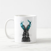 Jackalope mit türkisfarbenen Antlers Kaffeetasse (Links)