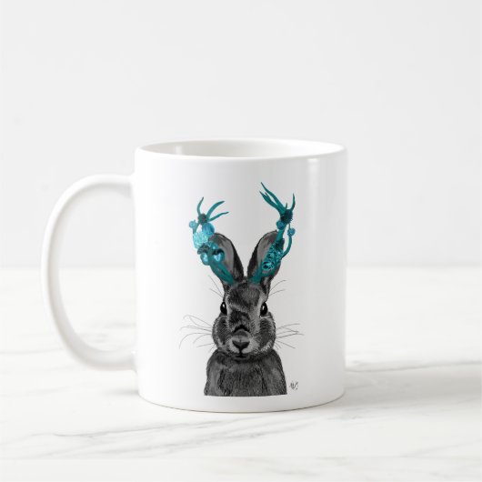 Jackalope mit türkisfarbenen Antlers Kaffeetasse (Links)