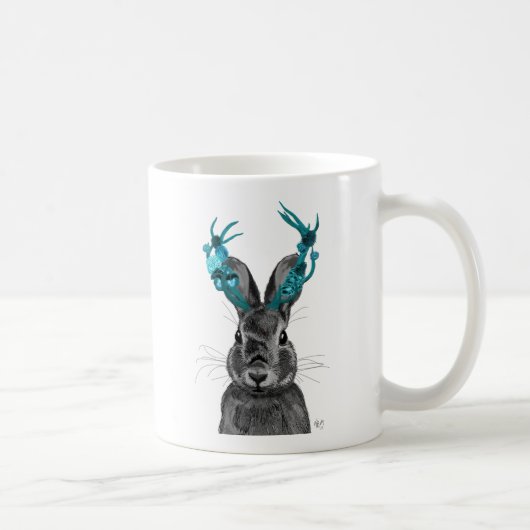 Jackalope mit türkisfarbenen Antlers Kaffeetasse (Rechts)