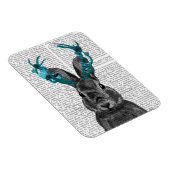 Jackalope mit türkisfarbenen Antlers Magnet (Rechte Seite)