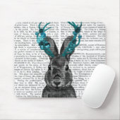 Jackalope mit türkisfarbenen Antlers Mousepad (Mit Mouse)