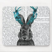 Jackalope mit türkisfarbenen Antlers Mousepad (Vorne)