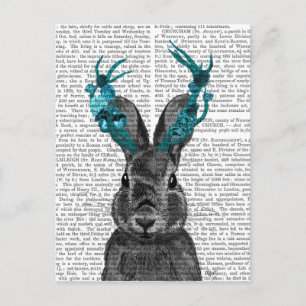 Jackalope mit türkisfarbenen Antlers Postkarte