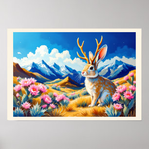 Jackalope Mountain Wüste Nur zum Spaß Poster