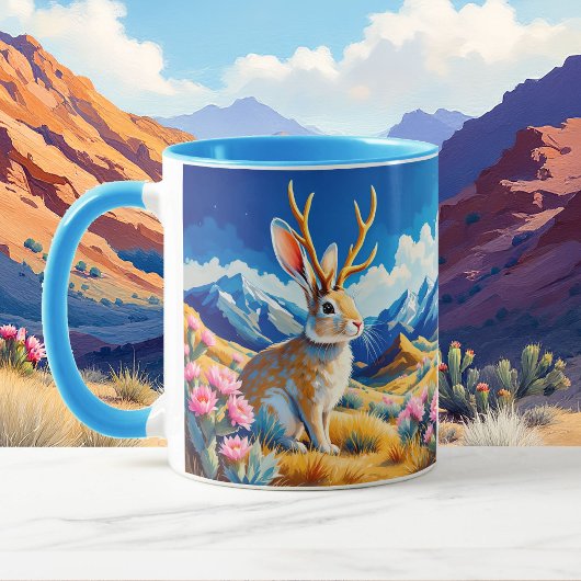 Jackalope-Sichtung Text oder Name Kaffee Tasse