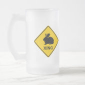 Jackalope Überfahrt-Landstraßen-Zeichen Mattglas Bierglas (Links)