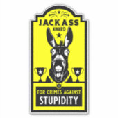 Jackass Award Aufkleber (Vorderseite)