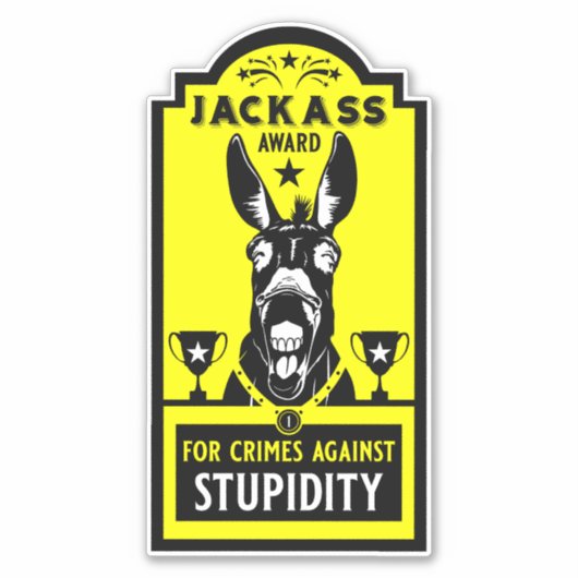 Jackass Award Aufkleber (Vorderseite)