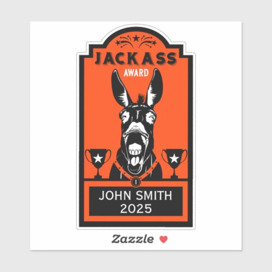 Jackass Award Aufkleber (Blatt)