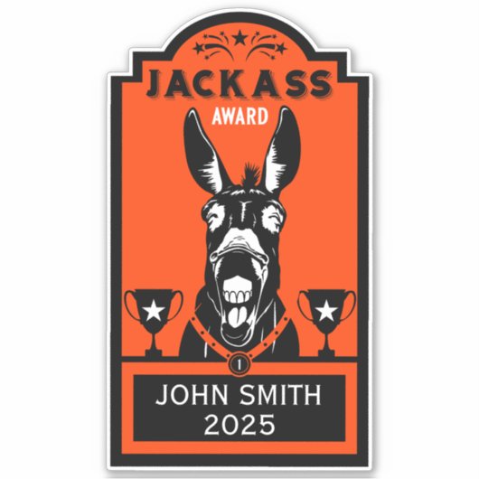 Jackass Award Aufkleber (Vorderseite)