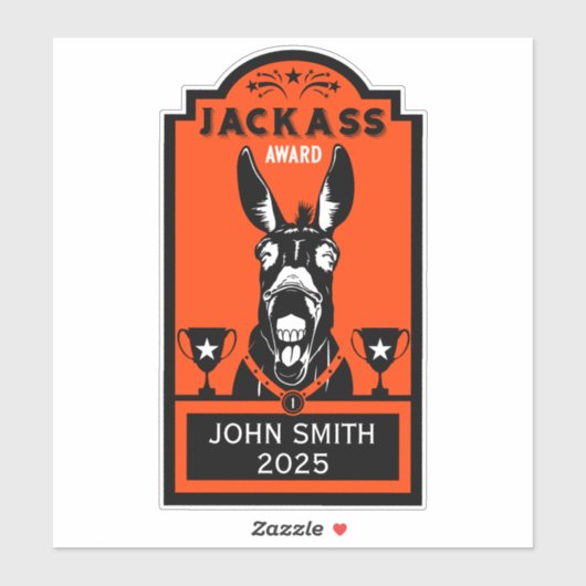 Jackass Award Aufkleber (Blatt)