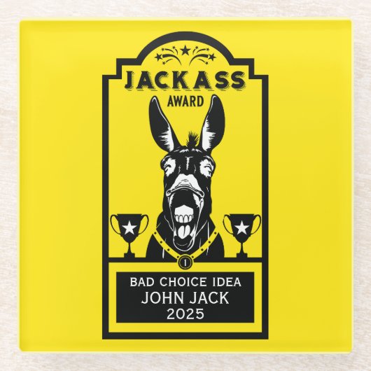 Jackass Award Glasuntersetzer (Vorderseite)