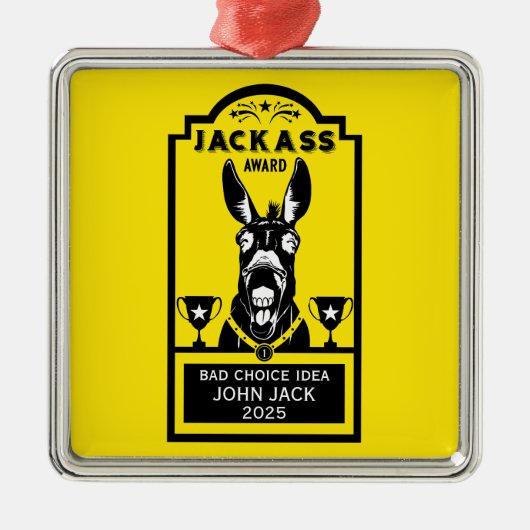 Jackass Award Ornament Aus Metall (Vorne)