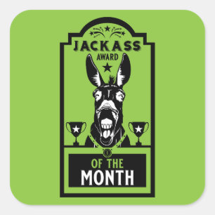 Jackass Award Quadratischer Aufkleber