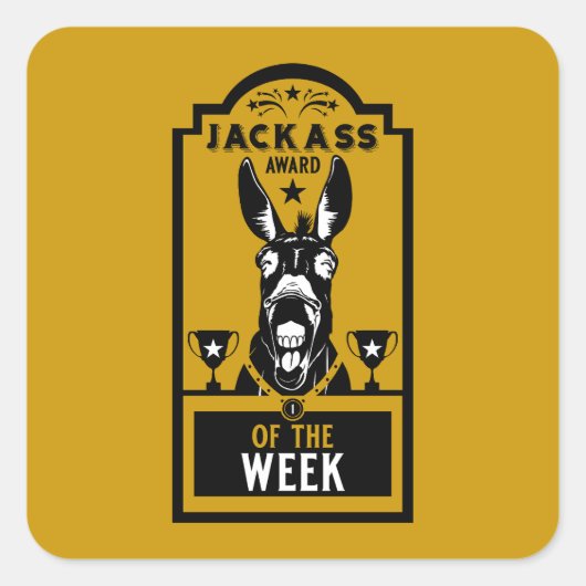 Jackass Award Quadratischer Aufkleber (Vorderseite)