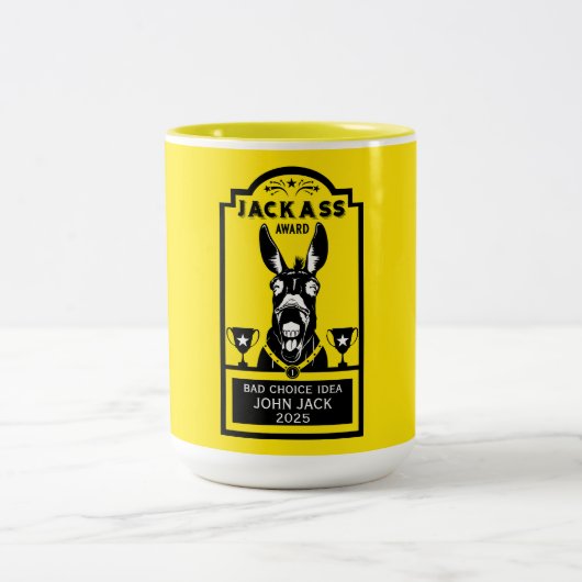 Jackass Award Zweifarbige Tasse (Mittel)