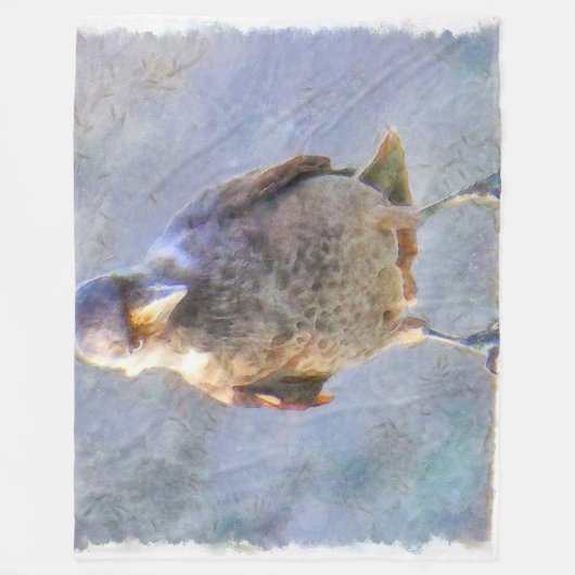 Jackdaw Watercolor Fleecedecke (Vorderseite)