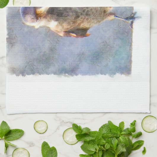 Jackdaw Watercolor Geschirrtuch (Gefaltet)