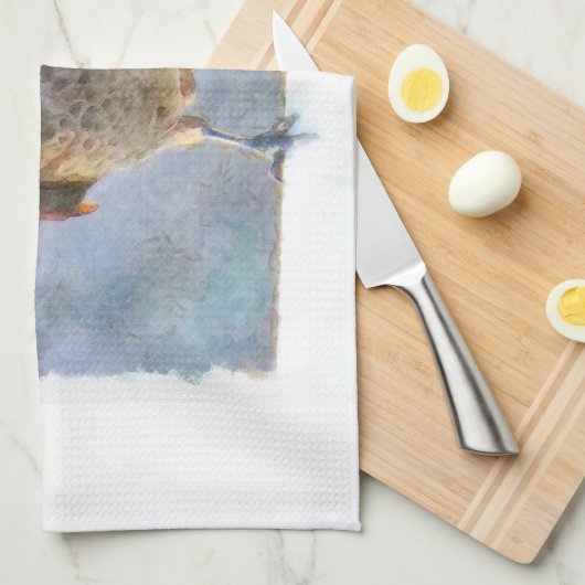 Jackdaw Watercolor Geschirrtuch (Viertel Falte)