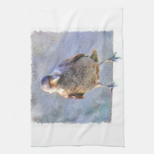 Jackdaw Watercolor Geschirrtuch (Vertikal)