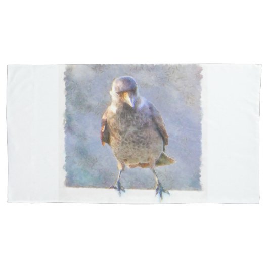 Jackdaw Watercolor Kissenbezug (Vorderseite)