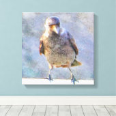 Jackdaw Watercolor Leinwanddruck (Insitu (Holzboden))
