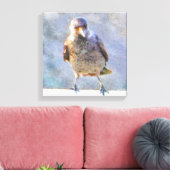 Jackdaw Watercolor Leinwanddruck (Insitu (Wohnzimmer))