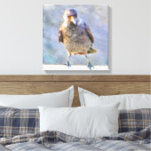 Jackdaw Watercolor Leinwanddruck (Insitu (Schlafzimmer))