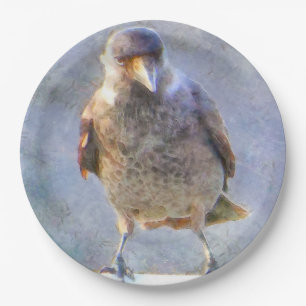 Jackdaw Watercolor Pappteller